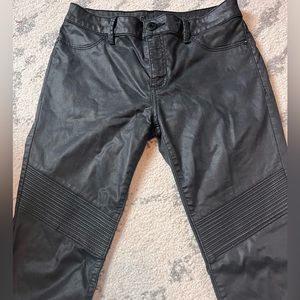 DL1961 Moto “Florence” Leather coated denim jeans